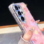 Custodia per telefono IMD con fiocco colorato scintillante e bracciale, For Samsung Galaxy S26+ 5G, For Samsung Galaxy S26 Ultra 5G