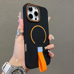 Custodia magnetica per telefono in TPU con cinturino in silicone, piacevole al tatto., For iPhone 16 Pro Max, For iPhone 16 Pro, For iPhone 16 Plus, For iPhone 16