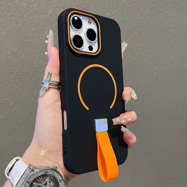 Custodia magnetica per telefono in TPU con cinturino in silicone, piacevole al tatto., For iPhone 16 Pro Max, For iPhone 16 Pro, For iPhone 16 Plus, For iPhone 16