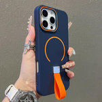 Custodia magnetica per telefono in TPU con cinturino in silicone, piacevole al tatto., For iPhone 15 Pro Max, For iPhone 15 Pro, For iPhone 15 Plus, For iPhone 15