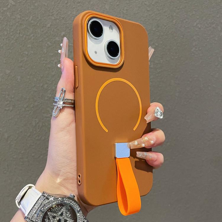 Custodia magnetica per telefono in TPU con cinturino in silicone, piacevole al tatto., For iPhone 15 Pro Max, For iPhone 15 Pro, For iPhone 15 Plus, For iPhone 15