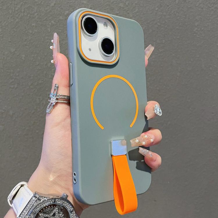 Custodia magnetica per telefono in TPU con cinturino in silicone, piacevole al tatto., For iPhone 15 Pro Max, For iPhone 15 Pro, For iPhone 15 Plus, For iPhone 15