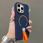 Custodia magnetica per telefono in TPU con cinturino in silicone, piacevole al tatto., For iPhone 13 Pro Max, For iPhone 13 Pro, For iPhone 13, For iPhone 12 / 12 Pro