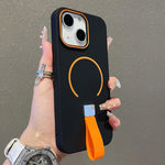Custodia magnetica per telefono in TPU con cinturino in silicone, piacevole al tatto., For iPhone 13 Pro Max, For iPhone 13 Pro, For iPhone 13, For iPhone 12 / 12 Pro