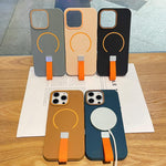 Custodia magnetica per telefono in TPU con cinturino in silicone, piacevole al tatto., For iPhone 16 Pro Max, For iPhone 16 Pro, For iPhone 16 Plus, For iPhone 16