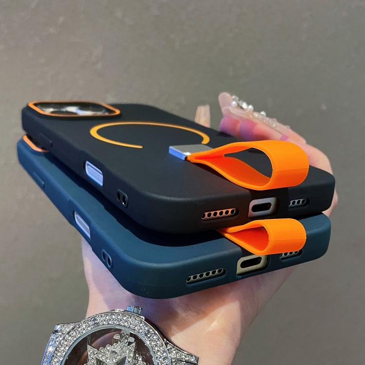 Custodia magnetica per telefono in TPU con cinturino in silicone, piacevole al tatto., For iPhone 16 Pro Max, For iPhone 16 Pro, For iPhone 16 Plus, For iPhone 16