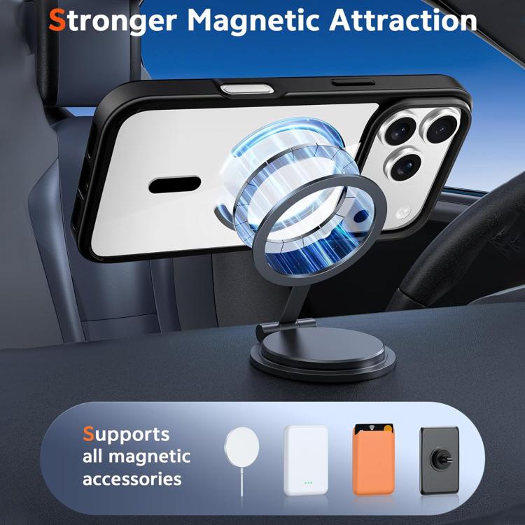 XDcase JINDUN Cover trasparente con pulsanti in metallo indipendenti e custodia magnetica per telefono, For iPhone 17 Pro Max, For iPhone 17 Pro, For iPhone 17