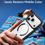 XDcase JINDUN Cover trasparente con pulsanti in metallo indipendenti e custodia magnetica per telefono, For iPhone 17 Pro Max, For iPhone 17 Pro, For iPhone 17