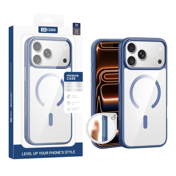 XDcase JINDUN Cover trasparente con pulsanti in metallo indipendenti e custodia magnetica per telefono, For iPhone 17 Pro Max, For iPhone 17 Pro, For iPhone 17