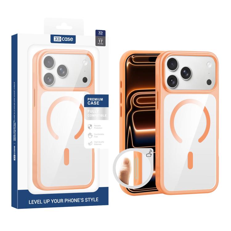 XDcase JINDUN Cover trasparente con pulsanti in metallo indipendenti e custodia magnetica per telefono, For iPhone 17 Pro Max, For iPhone 17 Pro, For iPhone 17
