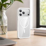XDcase JINDUN Cover trasparente con pulsanti in metallo indipendenti e custodia magnetica per telefono, For iPhone 17 Pro Max, For iPhone 17 Pro, For iPhone 17
