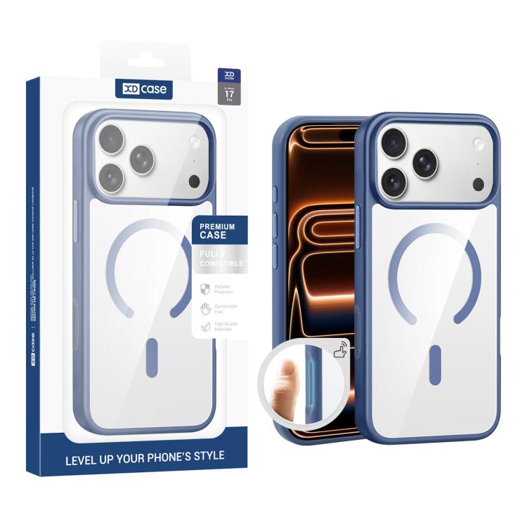 XDcase JINDUN Cover trasparente con pulsanti in metallo indipendenti e custodia magnetica per telefono, For iPhone 17 Pro Max, For iPhone 17 Pro, For iPhone 17