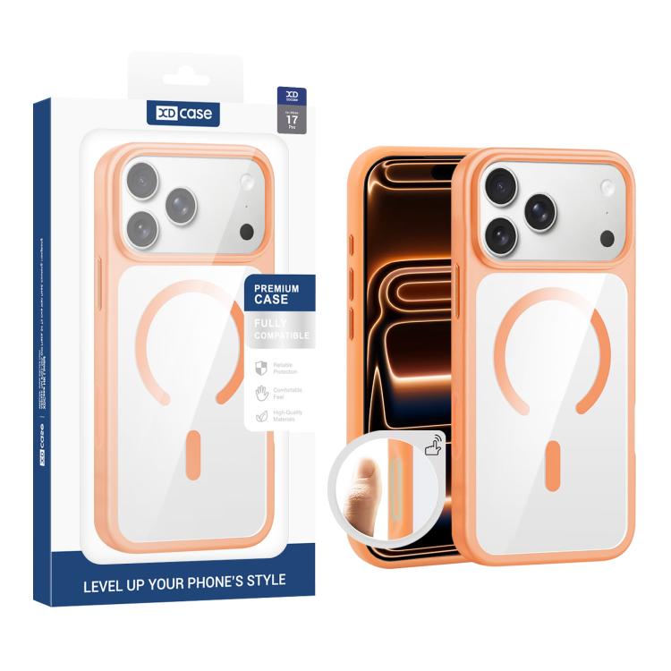 XDcase JINDUN Cover trasparente con pulsanti in metallo indipendenti e custodia magnetica per telefono, For iPhone 17 Pro Max, For iPhone 17 Pro, For iPhone 17