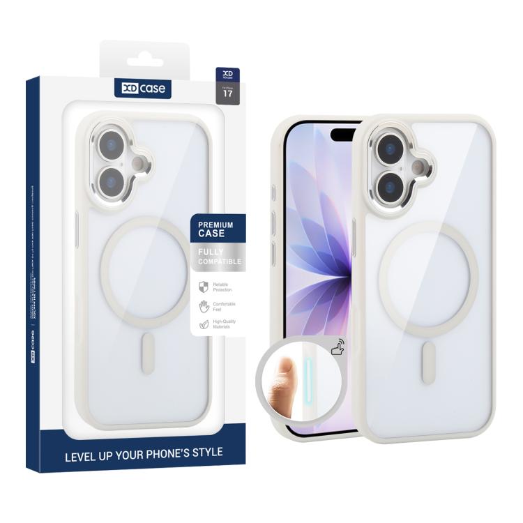 XDcase JINDUN Cover trasparente con pulsanti in metallo indipendenti e custodia magnetica per telefono, For iPhone 17 Pro Max, For iPhone 17 Pro, For iPhone 17