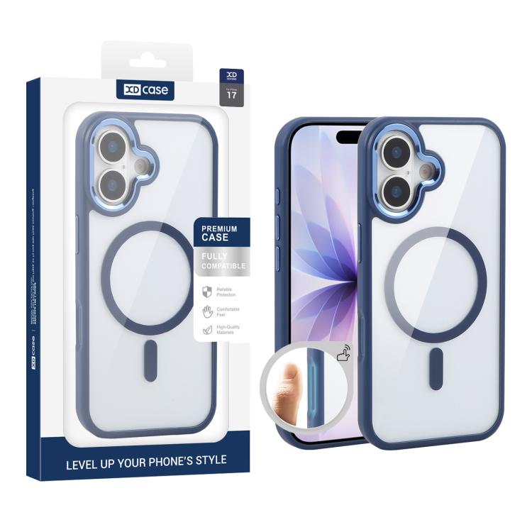 XDcase JINDUN Cover trasparente con pulsanti in metallo indipendenti e custodia magnetica per telefono, For iPhone 17 Pro Max, For iPhone 17 Pro, For iPhone 17