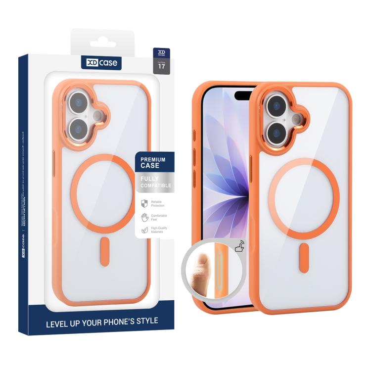 XDcase JINDUN Cover trasparente con pulsanti in metallo indipendenti e custodia magnetica per telefono, For iPhone 17 Pro Max, For iPhone 17 Pro, For iPhone 17