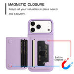 Porta carte magnetico con motivo litchi, custodia per telefono, For iPhone 17 Pro Max, For iPhone 17 Pro