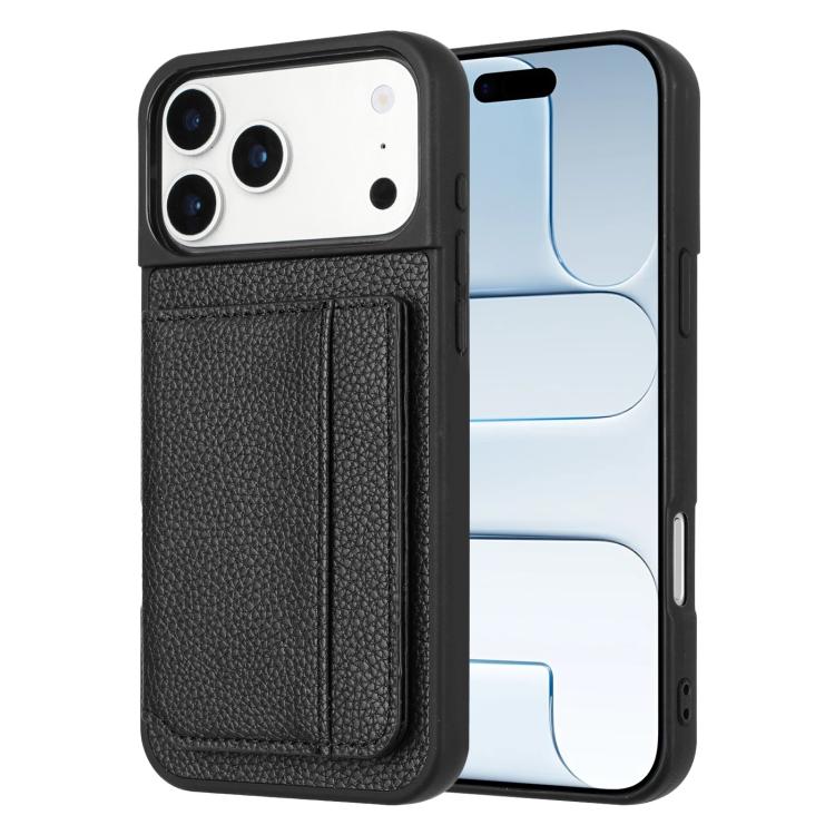 Porta carte magnetico con motivo litchi, custodia per telefono, For iPhone 17 Pro Max, For iPhone 17 Pro