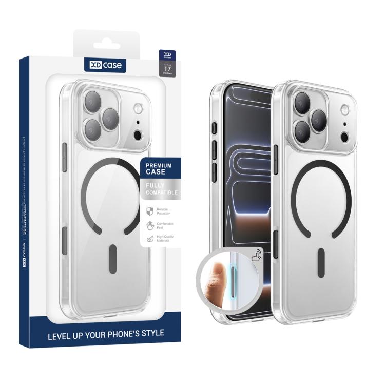 Custodia per telefono XDcase trasparente satinata, magnetica e antiurto., For iPhone 17 Pro Max, For iPhone 17 Pro, For iPhone 17
