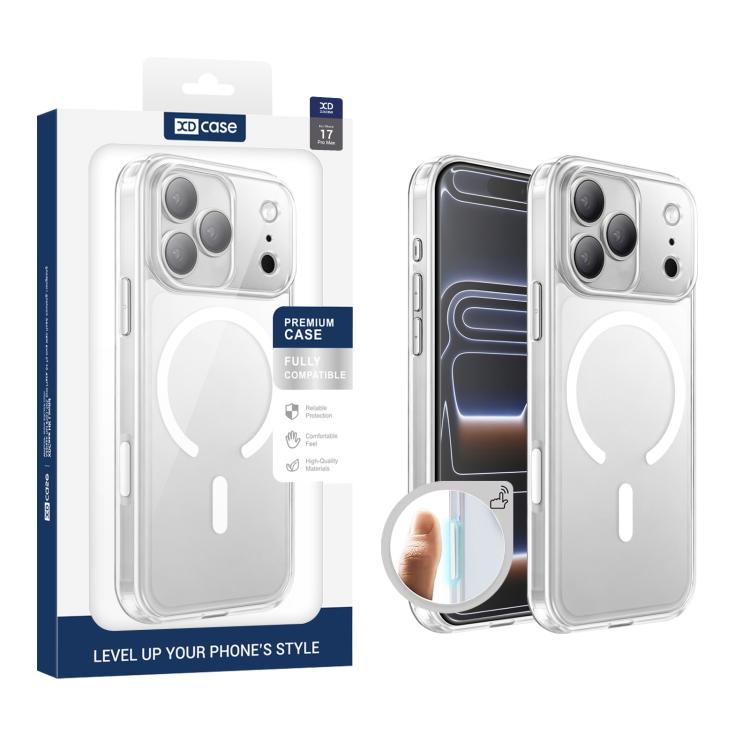 Custodia per telefono XDcase trasparente satinata, magnetica e antiurto., For iPhone 17 Pro Max, For iPhone 17 Pro, For iPhone 17