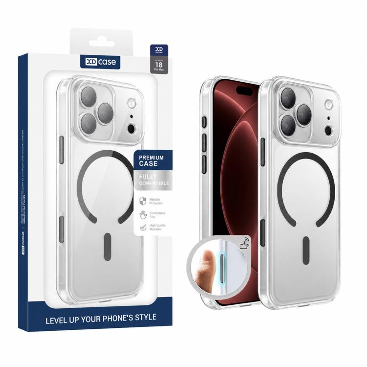 Custodia per telefono XDcase trasparente satinata, magnetica e antiurto., For iPhone 17 Pro Max, For iPhone 17 Pro, For iPhone 17