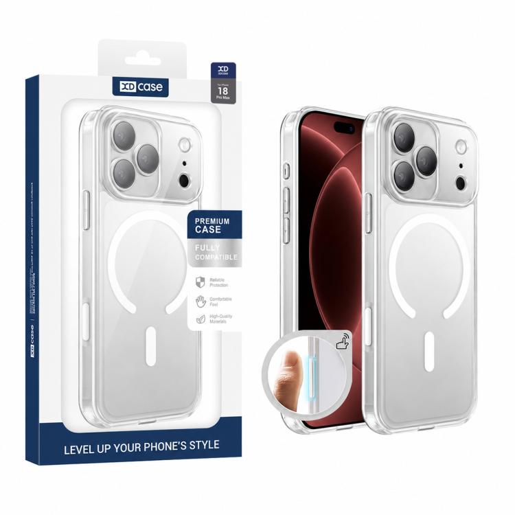 Custodia per telefono XDcase trasparente satinata, magnetica e antiurto., For iPhone 17 Pro Max, For iPhone 17 Pro, For iPhone 17