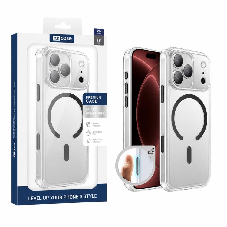 Custodia per telefono XDcase trasparente satinata, magnetica e antiurto., For iPhone 17 Pro Max, For iPhone 17 Pro, For iPhone 17