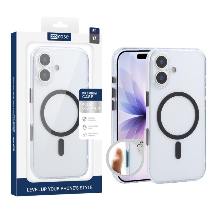 Custodia per telefono XDcase trasparente satinata, magnetica e antiurto., For iPhone 17 Pro Max, For iPhone 17 Pro, For iPhone 17
