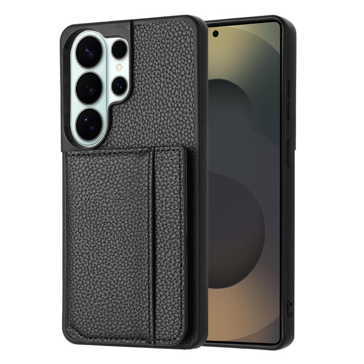 Porta carte magnetico con motivo litchi, custodia per telefono, For Samsung Galaxy S26+ 5G, For Samsung Galaxy S26 Ultra 5G, For Samsung Galaxy S26 5G, For Samsung Galaxy S25 FE 5G
