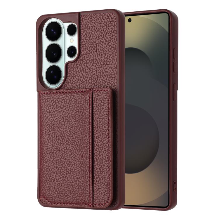 Porta carte magnetico con motivo litchi, custodia per telefono, For Samsung Galaxy S23 5G, For Samsung Galaxy S22 Ultra 5G, For Samsung Galaxy S22+ 5G, For Samsung Galaxy S22 5G