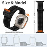 Cinturino per orologio xDfind in nylon intrecciato con chiusura a strappo., For Apple Watch 42 / 44 / 45 / 46 / 49mm, For Apple Watch 38 / 40 / 41 / S11 42mm
