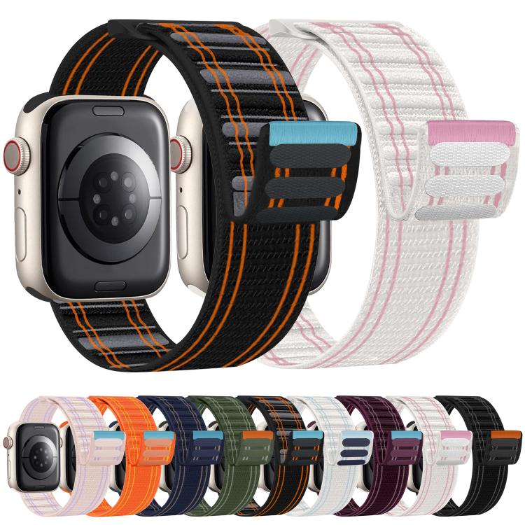 Cinturino per orologio xDfind in nylon intrecciato con chiusura a strappo., For Apple Watch 42 / 44 / 45 / 46 / 49mm, For Apple Watch 38 / 40 / 41 / S11 42mm