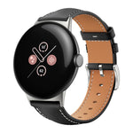 Cinturino per orologio xDfind Flat Head Black Shark in pelle a grana fine, For Google Pixel Watch 4 / 3 45mm, For Google Pixel Watch 4 / 3 / 2 / 1 41mm