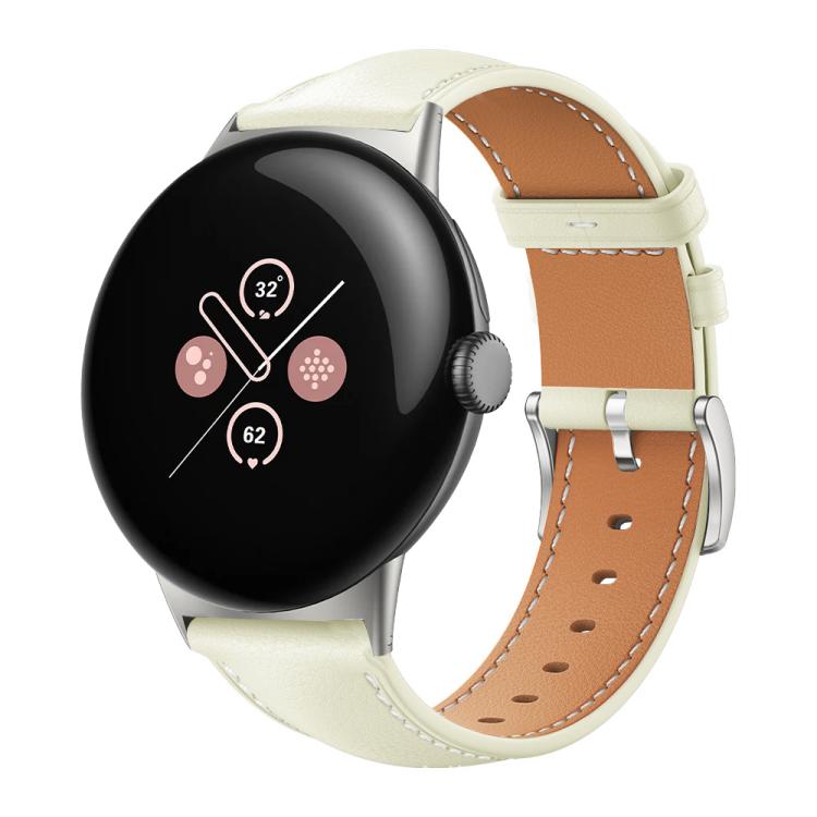 Cinturino per orologio xDfind Flat Head Black Shark in pelle a grana fine, For Google Pixel Watch 4 / 3 45mm, For Google Pixel Watch 4 / 3 / 2 / 1 41mm
