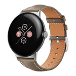 Cinturino per orologio xDfind Flat Head Black Shark in pelle a grana fine, For Google Pixel Watch 4 / 3 45mm, For Google Pixel Watch 4 / 3 / 2 / 1 41mm
