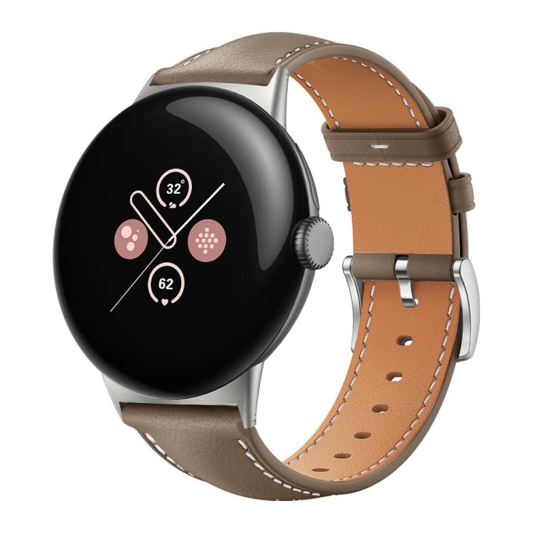 Cinturino per orologio xDfind Flat Head Black Shark in pelle a grana fine, For Google Pixel Watch 4 / 3 45mm, For Google Pixel Watch 4 / 3 / 2 / 1 41mm