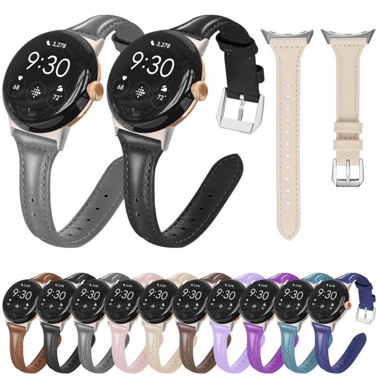 Cinturino per orologio xDfind Slim in vera pelle, For Google Pixel Watch 4 / 3 45mm, For Google Pixel Watch 4 / 3 / 2 / 1 41mm
