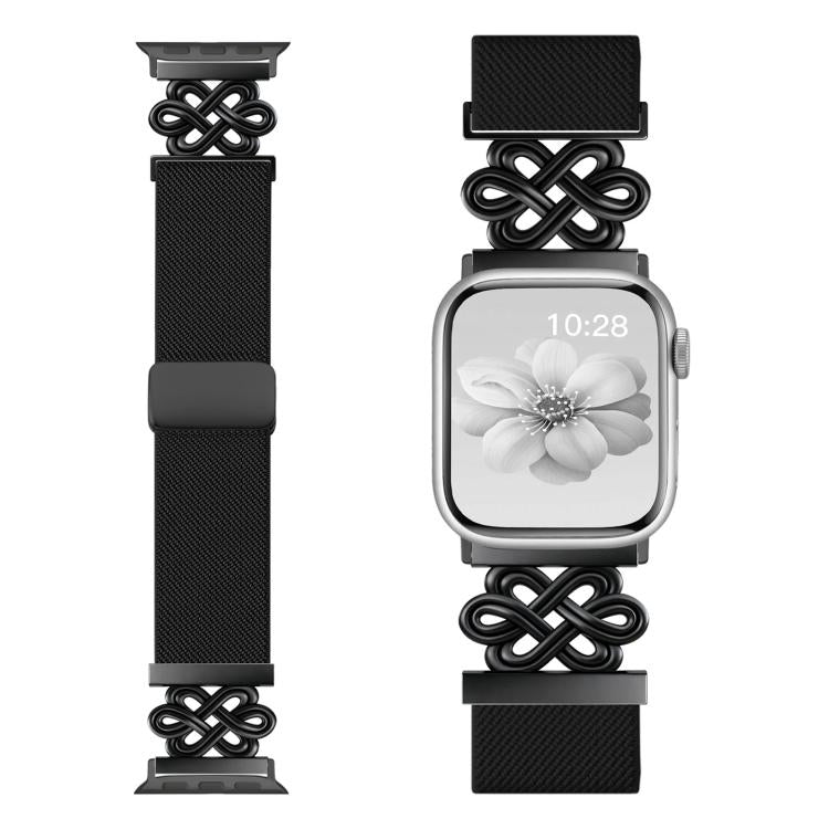 Cinturino per orologio xDfind in nylon intrecciato con nodo cinese e fibbia magnetica, For Apple Watch 42 / 44 / 45 / 46 / 49mm, For Apple Watch 38 / 40 / 41 / S11 42mm