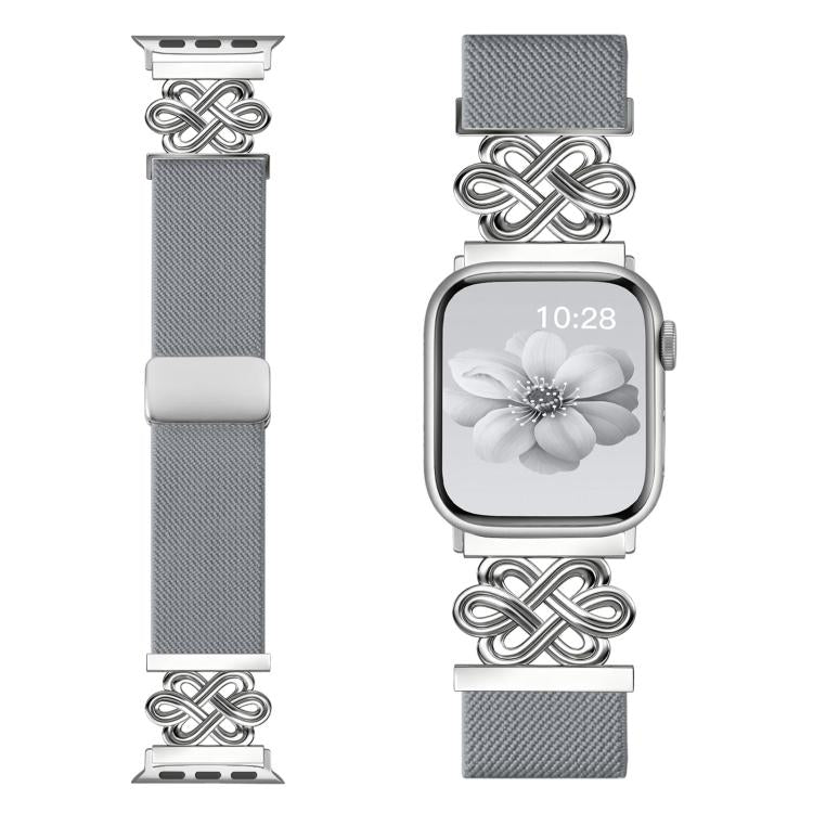 Cinturino per orologio xDfind in nylon intrecciato con nodo cinese e fibbia magnetica, For Apple Watch 42 / 44 / 45 / 46 / 49mm, For Apple Watch 38 / 40 / 41 / S11 42mm