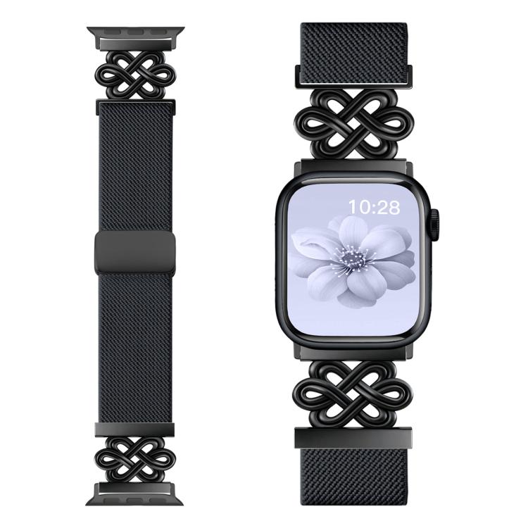 Cinturino per orologio xDfind in nylon intrecciato con nodo cinese e fibbia magnetica, For Apple Watch 42 / 44 / 45 / 46 / 49mm, For Apple Watch 38 / 40 / 41 / S11 42mm