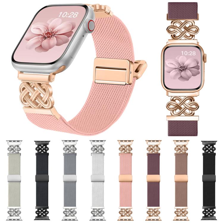 Cinturino per orologio xDfind in nylon intrecciato con nodo cinese e fibbia magnetica, For Apple Watch 42 / 44 / 45 / 46 / 49mm, For Apple Watch 38 / 40 / 41 / S11 42mm