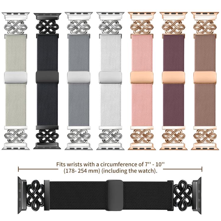 Cinturino per orologio xDfind in nylon intrecciato con nodo cinese e fibbia magnetica, For Apple Watch 42 / 44 / 45 / 46 / 49mm, For Apple Watch 38 / 40 / 41 / S11 42mm
