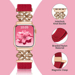 Cinturino per orologio xDfind in nylon intrecciato con nodo cinese e fibbia magnetica arcobaleno, For Apple Watch 42 / 44 / 45 / 46 / 49mm, For Apple Watch 38 / 40 / 41 / S11 42mm