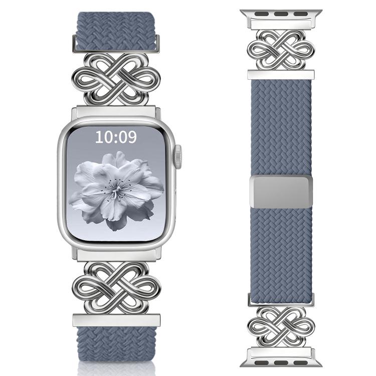Cinturino per orologio xDfind in nylon intrecciato con nodo cinese e fibbia magnetica arcobaleno, For Apple Watch 42 / 44 / 45 / 46 / 49mm, For Apple Watch 38 / 40 / 41 / S11 42mm
