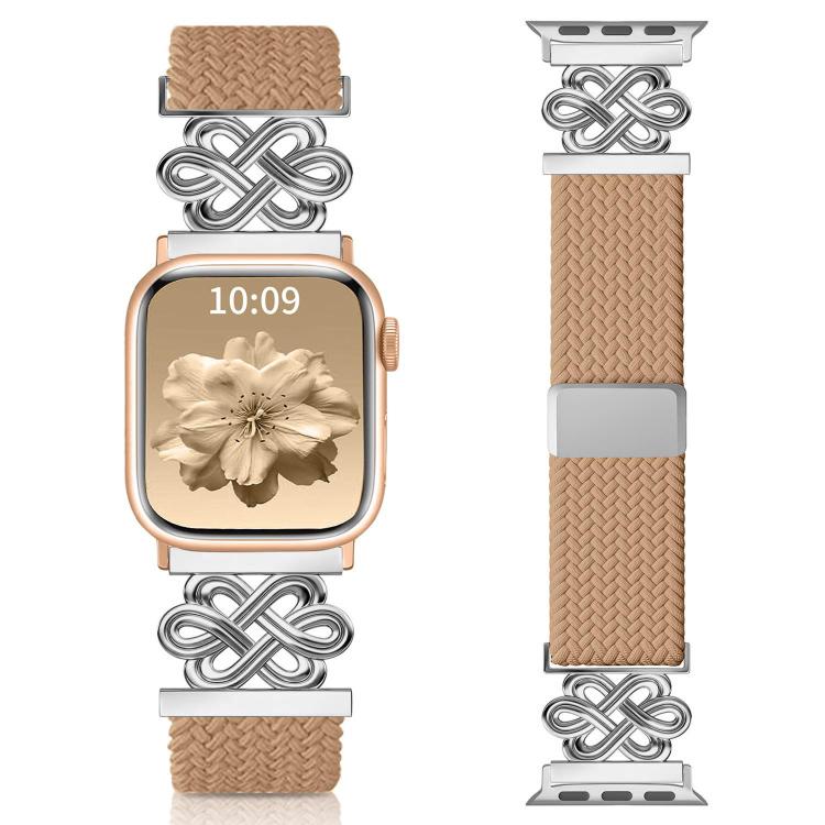 Cinturino per orologio xDfind in nylon intrecciato con nodo cinese e fibbia magnetica arcobaleno, For Apple Watch 42 / 44 / 45 / 46 / 49mm, For Apple Watch 38 / 40 / 41 / S11 42mm