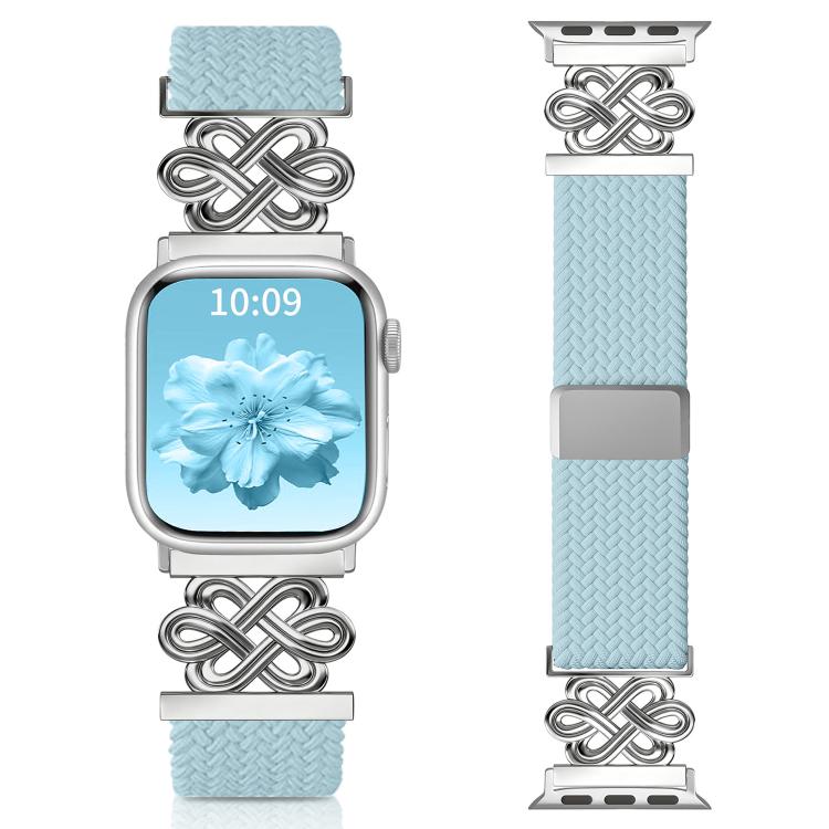 Cinturino per orologio xDfind in nylon intrecciato con nodo cinese e fibbia magnetica arcobaleno, For Apple Watch 42 / 44 / 45 / 46 / 49mm, For Apple Watch 38 / 40 / 41 / S11 42mm