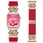 Cinturino per orologio xDfind in nylon intrecciato con nodo cinese e fibbia magnetica arcobaleno, For Apple Watch 42 / 44 / 45 / 46 / 49mm, For Apple Watch 38 / 40 / 41 / S11 42mm