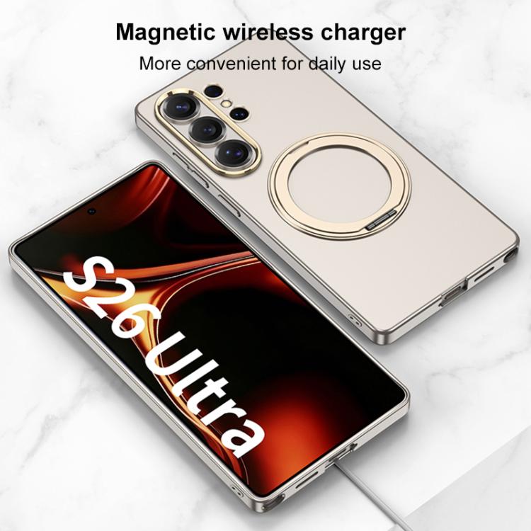 Custodia per telefono GKK ultra sottile in PC con copertura completa e supporto magnetico girevole., For Samsung Galaxy S26 Ultra 5G