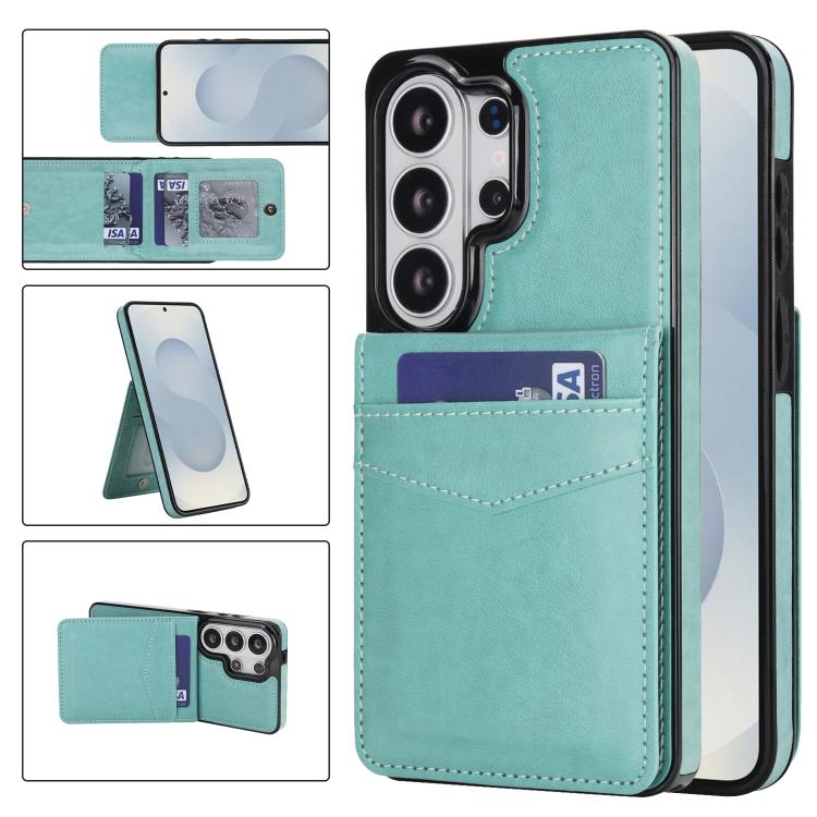 Custodia per telefono in PU con slot per carte a tinta unita, For Samsung Galaxy S26+ 5G, For Samsung Galaxy S26 Ultra 5G, For Samsung Galaxy S26 5G