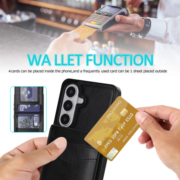 Custodia per telefono in PU con slot per carte a tinta unita, For Samsung Galaxy S26+ 5G, For Samsung Galaxy S26 Ultra 5G, For Samsung Galaxy S26 5G